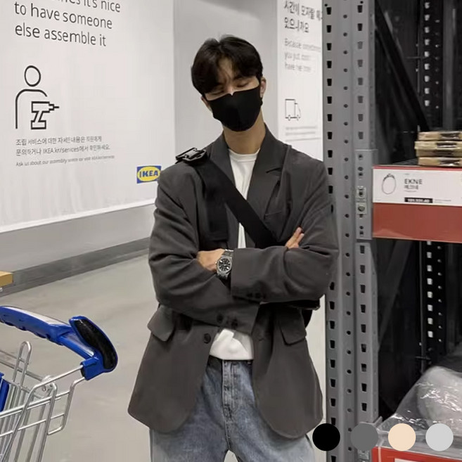 남성 자켓 데일리 빅사이즈 정장 사계절 경량캐주얼 수트