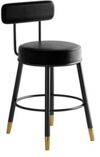 이탈리아 미니멀리스트 라이트 럭셔리 하이 스툴 북유럽 바 홈 모던 의자 체어, 16 Black-45, 1개