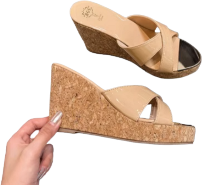 웨지힐 슬리퍼 통굽 구두 웨지 여성 발편한 샌들 청키 키높이