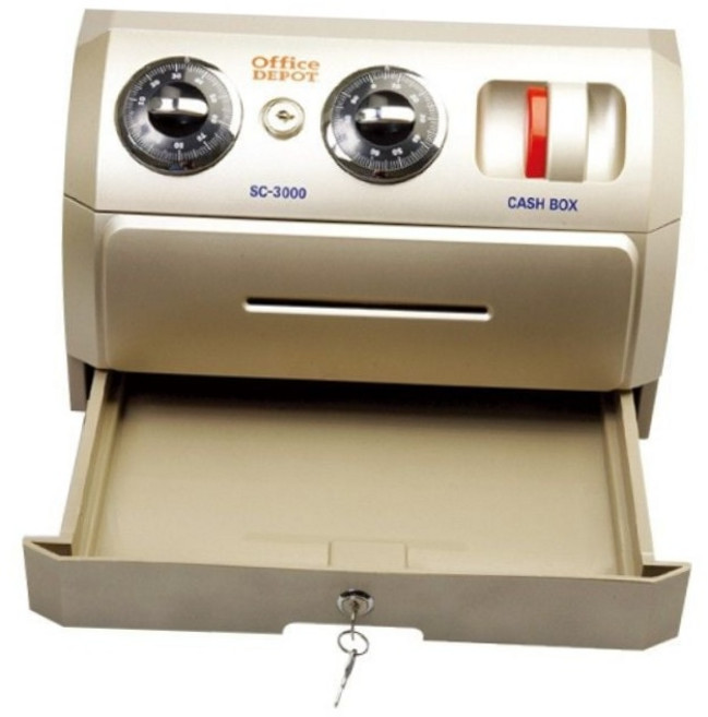 sc-3000 매장 카운터 사무용 슬라이딩 금고 다이얼 서랍형 이중 돈통 안전 이중금고