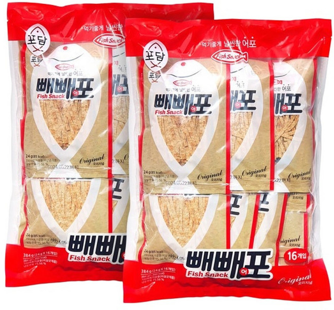 맥주안주 포담 빼빼어포 14g 16개(384g) (24g 16개입으로 변경) 2개