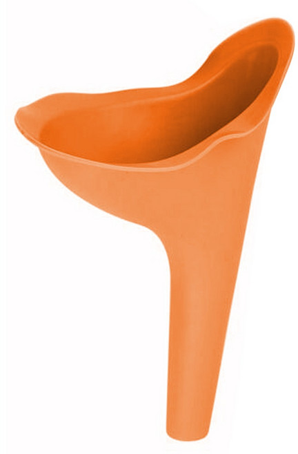 여자 서 오줌 휴대용 화장실 소변기 캠핑 텐트 여행 화장실 여성 소변기 여성 오줌 깔때기 비상 실리콘 소변기, 주황색