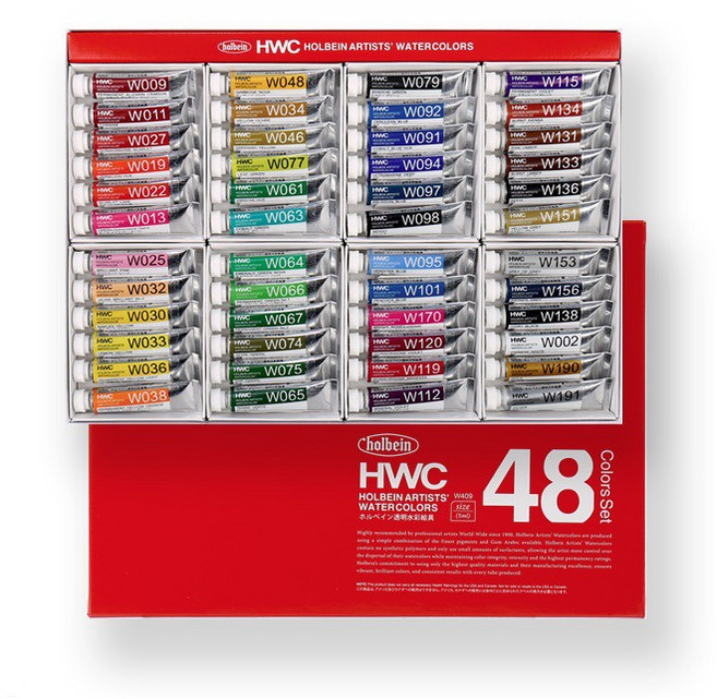 홀베인 HWC 수채화물감 5ml 48색 세트, 없음, 상세페이지 참조