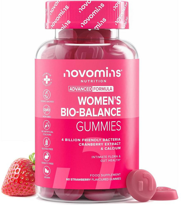 영국 노브민스 novomins Probiotic Gummies 여성 밸런스 프로바이오틱스 유산균 구미 딸기맛
