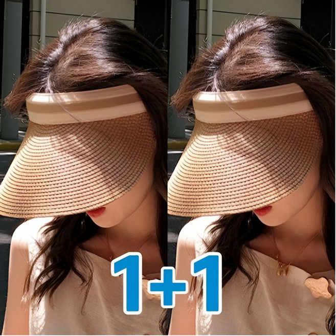 네모라마 여자 썬캡 밀짚 라탄 햇빛 차단 가리개 모자