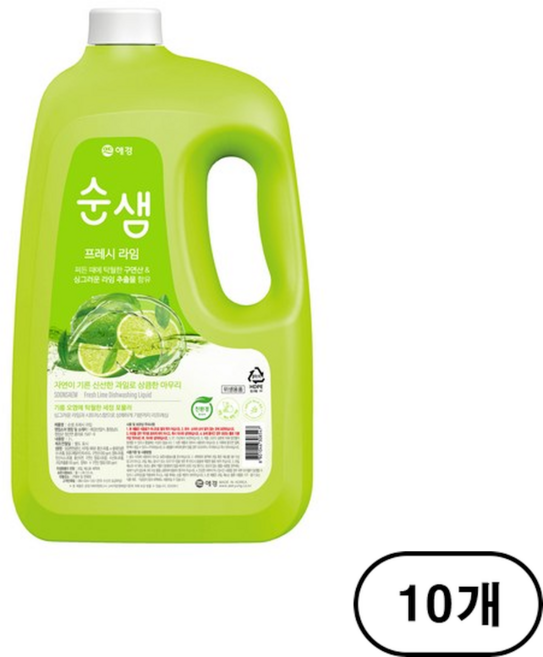 순샘 프레시 라임 주방세제, 3L, 10개