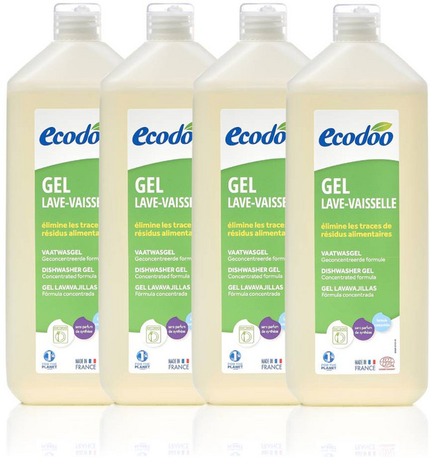 에코두 프랑스 식기세척기세제 액상형 1L, 4개
