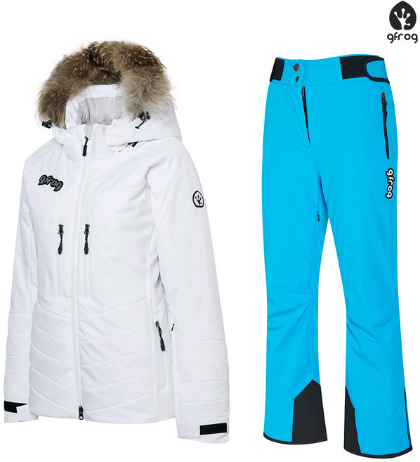 지프로그 스키복 세실리 큐티 화이트 세트 보드복