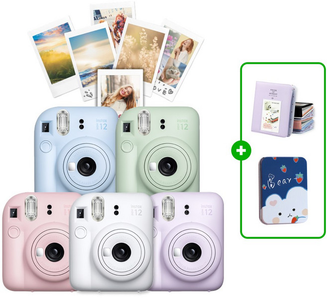 인스탁스 미니12 즉석카메라+선물SET, 클레이 화이트+선물SET, 1개