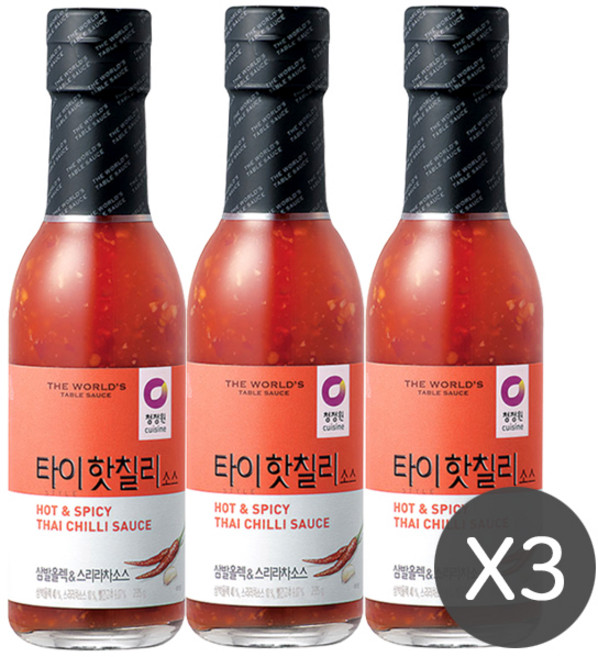 청정원 타이 핫 칠리 소스, 235g, 3개