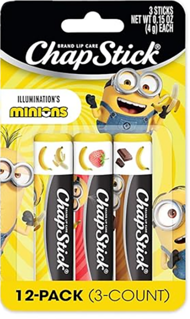 챕스틱 바나나 버라이어티 팩 미니언즈 콜라보 한정판, 4g, 1개, 바나나, 바나나딸기, 바나나초코