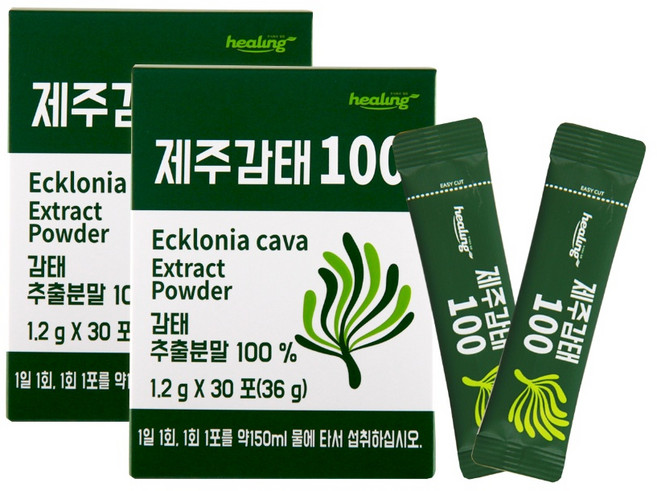 힐링 제주감태100 추출 건강 분말, 36g, 2개