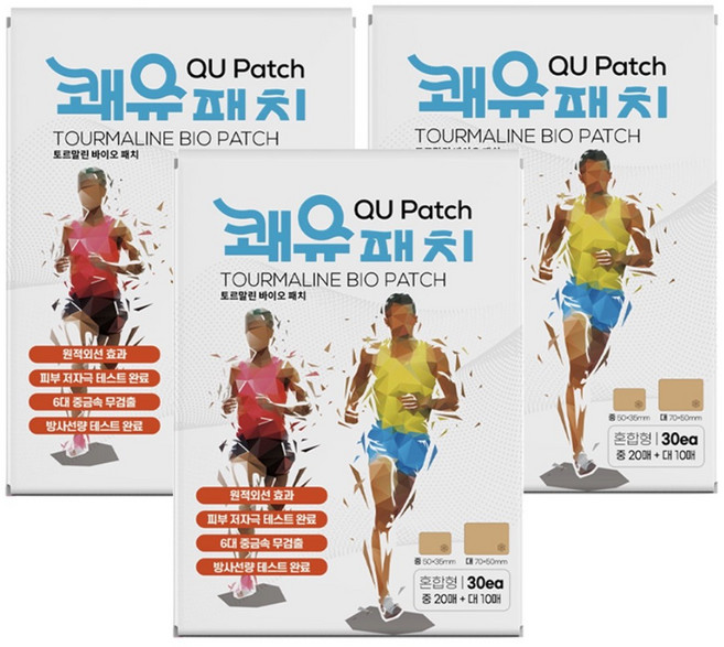 쾌유패치 혼합형 스포츠 통증, 3개, 30매