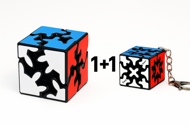 라벤스 2x2 3x3 기어큐브 1+1 세트 매직큐브 창의력 집중력 발달, 1개