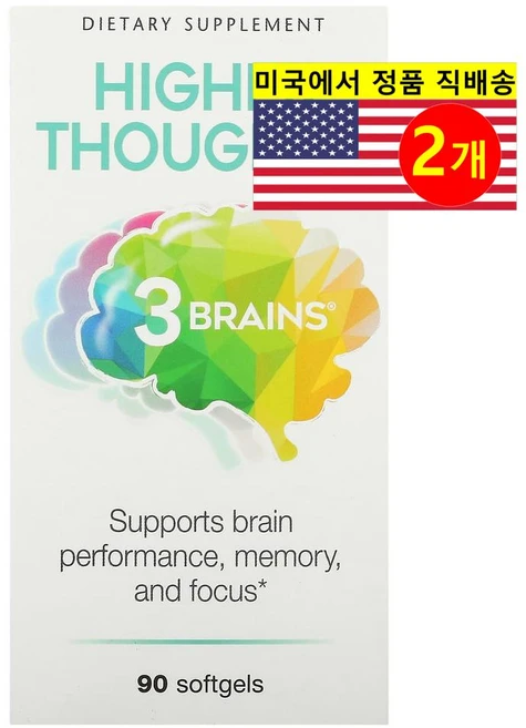 Natural Factors 3 브레인즈 하이어 쏘우투 알파 GPC 100mg Brains Higher Thoughts, 90정, 2개 - 쿠팡