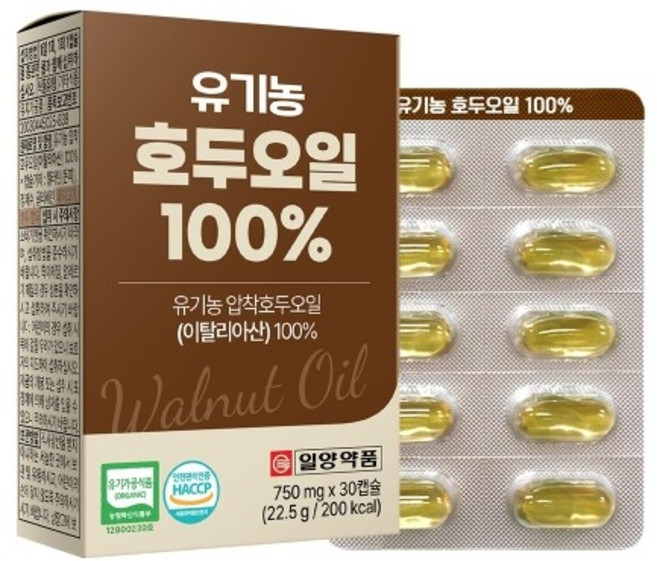 일양약품 유기농 호두오일100 750mg x 30캡슐, 1개, 30