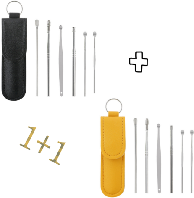휴대용 귀이개 스프링 귀파개 귀후비개 귀청소 열쇠고리형 6종세트 x 2세트, 6개입