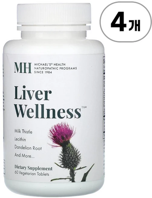 마이클스 헬스 리버 웰니스 (간 건강) Michael's Health Liver Wellness 60정, 4개 - 쿠팡