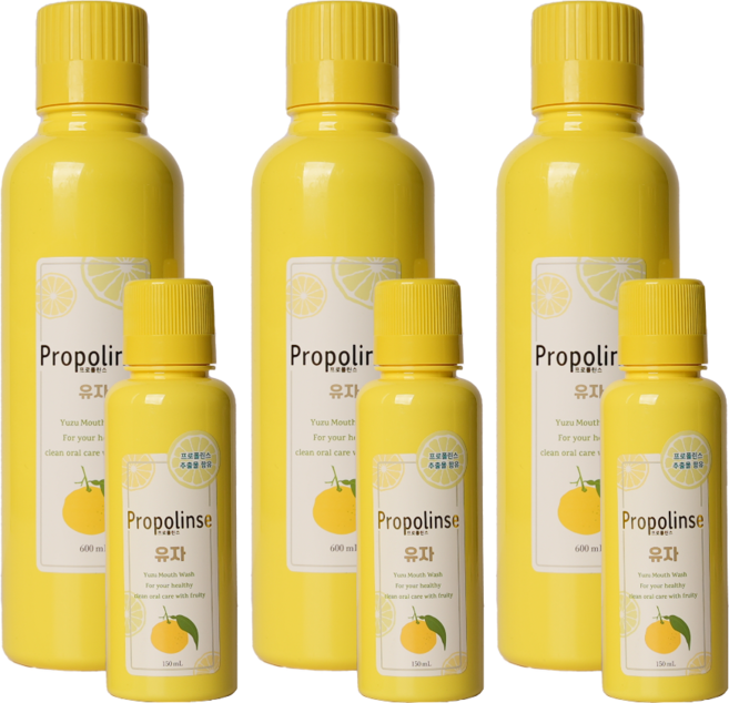 프로폴린스 유자향 가글 600ml*3병+150ml*3병 순한 프로폴리스 구강청결제 어린이, 1개