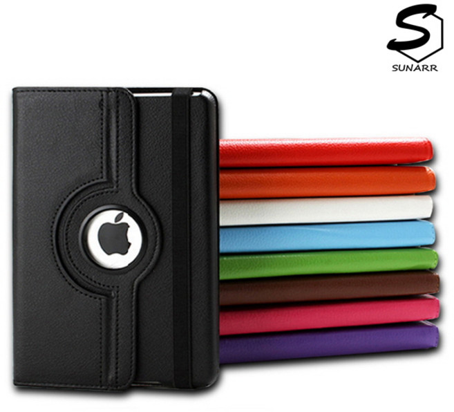 아이패드에어1/2세대 9.7인치 A1566 A1567 A1474 A1475 A1476 360도회전 가죽 태블릿 케이스, stc010 브라운