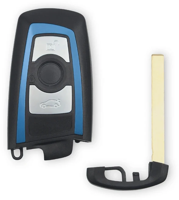 자동차원격시동 경보기 KEYYOU 3/4 버튼 원격 스마트 자동차 키 쉘 케이스 교체 커버 BMW CAS4 F 3 5 7 시리즈 F10 F20 F30 F40 X5 E92 E90, [07] 3 buttons Bule