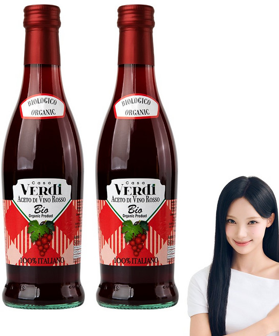 카사베르디 유기농 레드와인 비니거, 2개, 500ml