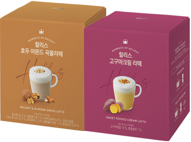 [할리스] 호두아몬드곡물라떼 20T+고구마크림라떼 20T, 1개