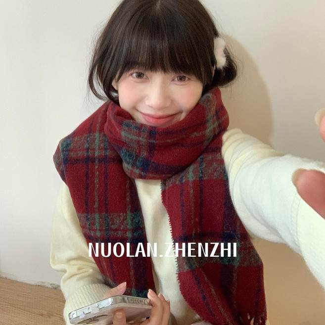가을 겨울 스카프 모직 숄 스카프 두꺼운 보온 학생 패션 니트 목도리 통근 다용도 방풍
