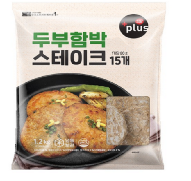 식자재왕플러스 두부함박스테이크, 1개, 1.2kg