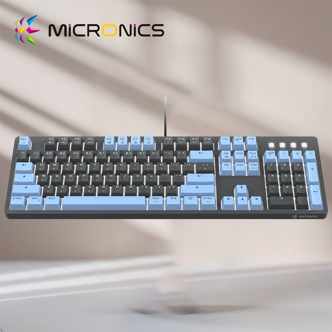 마이크로닉스 WIZMAX W101P V2 4세대 광축 완전방수 PBT 키보드 스카이 블루, 단품, 단품