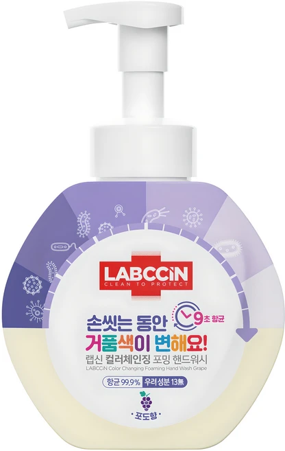 랩신 컬러체인징 포밍 핸드워시 포도향, 500ml, 1개 - 쿠팡