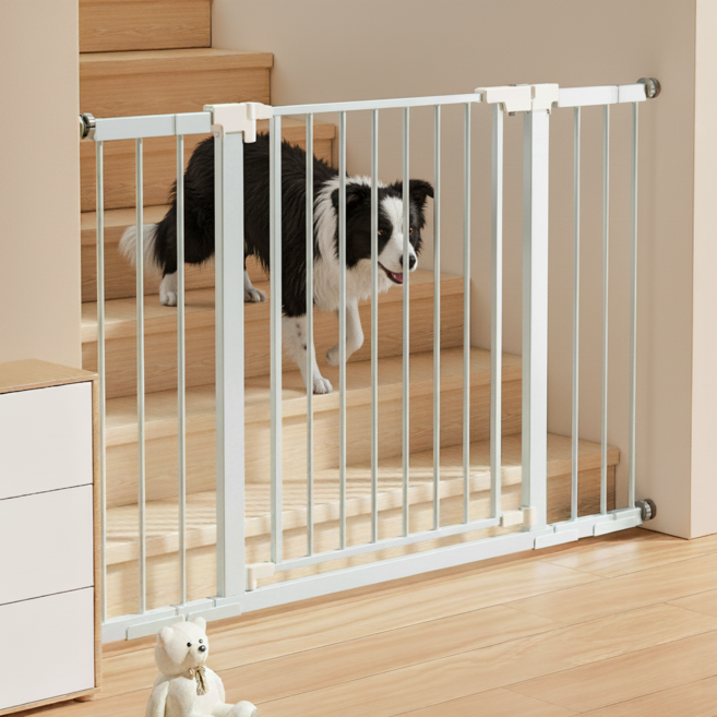 Fowod 프리미엄 반려 안전문 강아지 견 반자동 안전문, 1개, 화이트