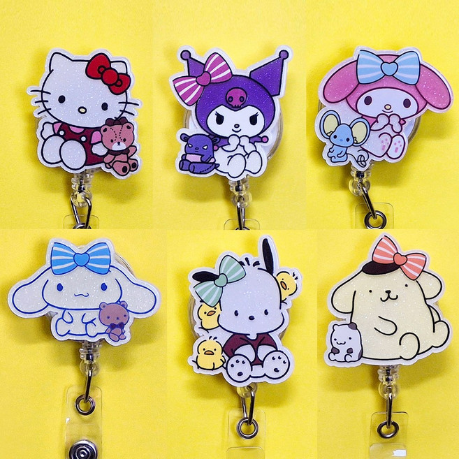 블링블링 시나모롤 친구들 간호사 테이프걸이 릴홀더 쿠로미 키티 포차코, 1개, 헬로키티_화이트링