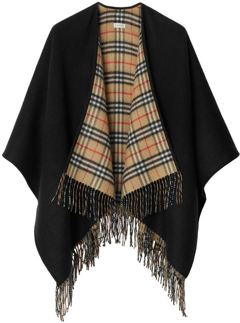 버버리 체크 울 리버서블 케이프