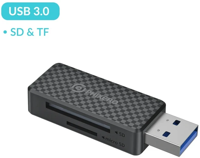 Phi˚usb A 타입 C 3.0 메모리 카드 리더기 마이크로 SD SDHC MMC TF CF MS 프로 듀오 스틱 스위치 카메라, 06 USB 3.0(Single Read)