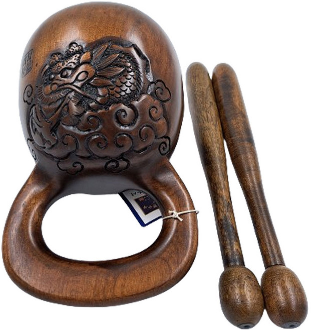 용조각 옻칠 수제 목탁 - [대한명인 김덕주] 스님 기도 수행 참선 고급 목탁 선물 불교용품, 4.5치, 1세트