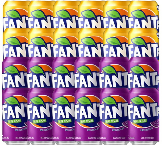 환타 파인애플 포도 12개씩 355ml x 24캔 CB, 1세트