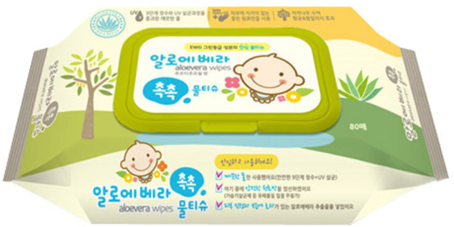 삼정 리빙알로에베라 물티슈 80매캡형x24개입 촉촉물티슈, 단품, 단품