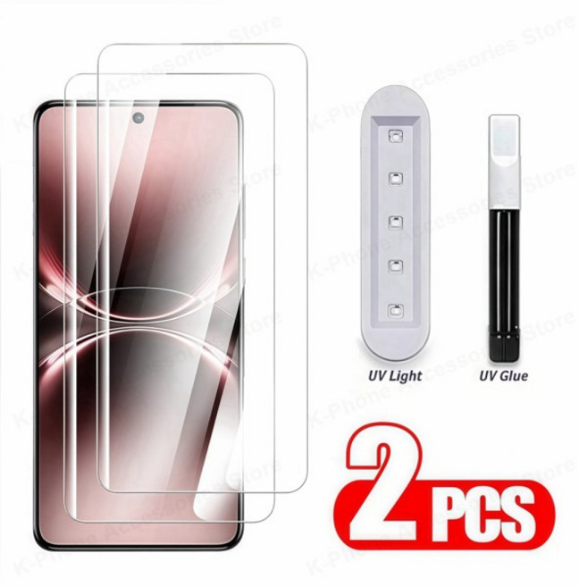 Vivo X200 Ultra Pro 유리 용 UV 액체 접착제 강화 보호 필름 곡선, 01 2 조각, 01 강화 유리, 05 생체 X100 프로, 1개