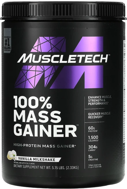 머슬테크 매스 게이너 바닐라 2330g 분리 농축 가수분해 유청 단백질 프로틴, 2.33kg, 1개 - 쿠팡