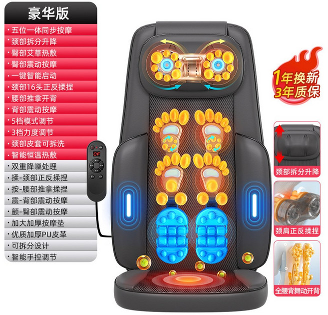 전신 전기 마사지 의자 업그레이드 허리 쿠션 진동 반죽 패드 다리 좌석 휴식용, 5) B110V