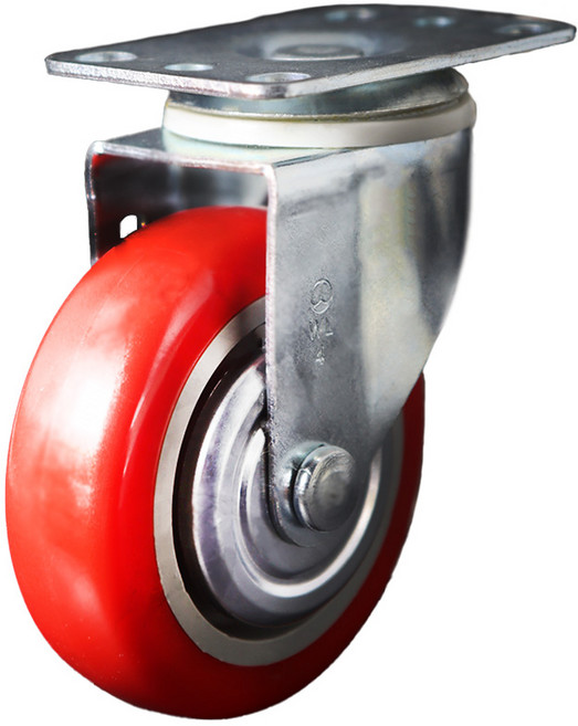 4인치 회색고무 바퀴 이동 핸드카트 엘카 캐스타 발통, 1개, 4인치 회전