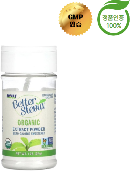 나우푸드 베터 스테비아 유기농 추출물 분말 28g(1oz), 28g, 1개