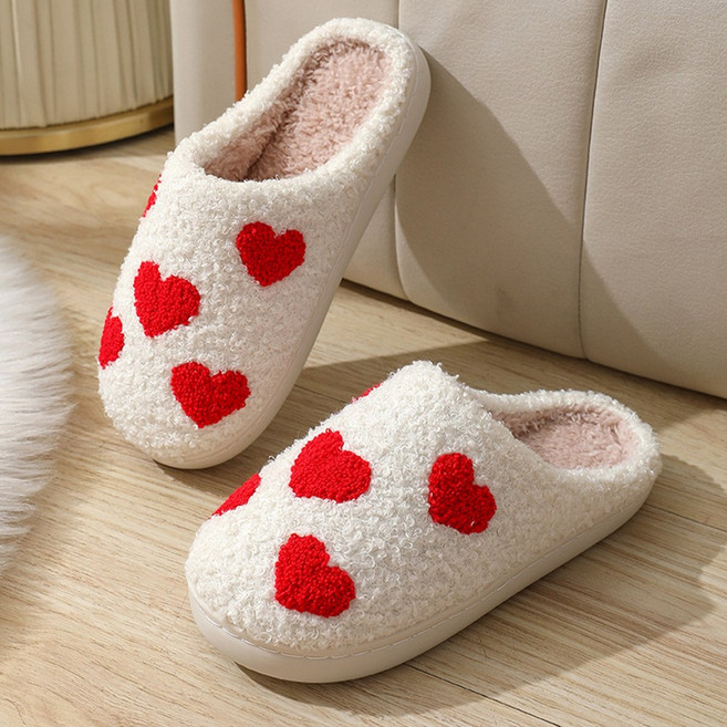 여자 남자 방한 슬리퍼 양털 실내화 커플 겨울 털 슬리퍼