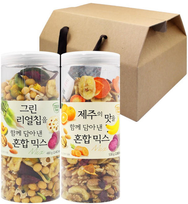 혼합견과 2종 선물세트 (그린 리얼칩+제주의 맛), 480g, 1개