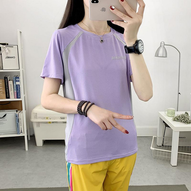 涼感衣吸濕排汗衣冰絲男女款上衣輕薄輕量短袖透氣速乾快乾T恤籃球衣世界杯足球衣大尺碼寬鬆高彈運動上衣防曬素短t速乾快乾衣 26801-T恤