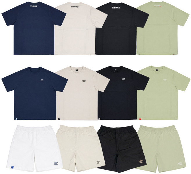 [백화점 정품] 엄브로 26SS 남녀공용 기능성 냉감 클래식 우븐 피스테 반팔 티셔츠 4부 반바지 8종 택1 + 스포츠양말