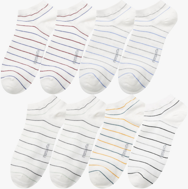 프롬산타 남성용 국산 코마사면 패션 발목양말 8켤레