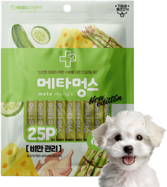 메타멍스 강아지 짜먹는 영양 간식 대용량 25P, 375g, 1개, 비만관리