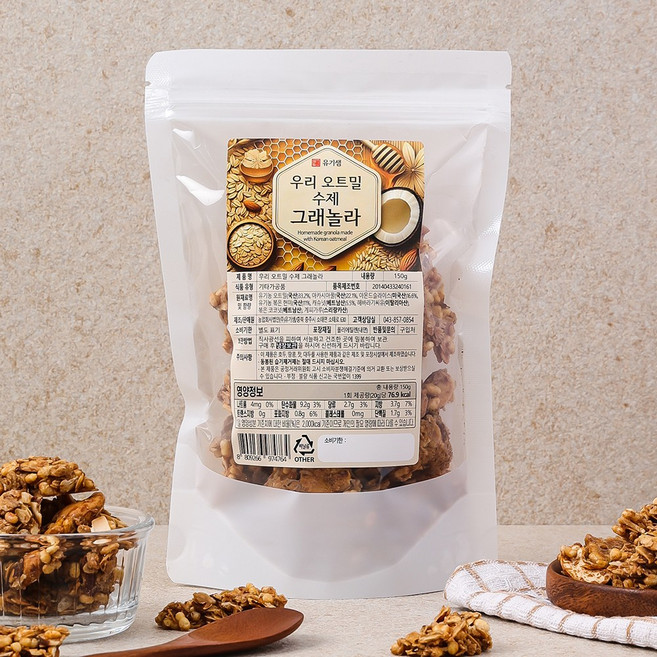 우리 오트밀 수제 그래놀라, 1개, 150g